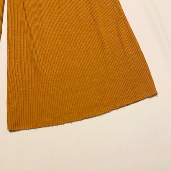 Zara Mustard Drawstring Wide Leg Trousers Womens Size Large - Picture 12 of 13